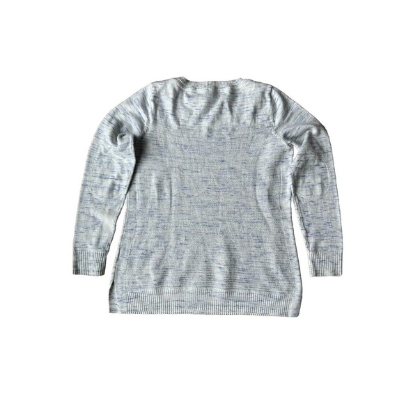 T by Talbots Women's Blue White Heathered Pullover Sweater Sp Small Petite - Picture 2 of 5